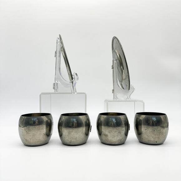 Vintage Auto Racing Trophy Cups Plates MCM Pewter Man Cave Decor Wilmot 1960s - Picture 12 of 13